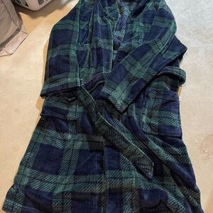 Men’s Tommy Hilfiger Green and Black Plaid Robe